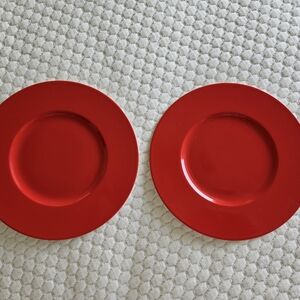 PRICE DROP! Two Villeroy & Boch Red Ceramic Bread and Butter Plates NWT